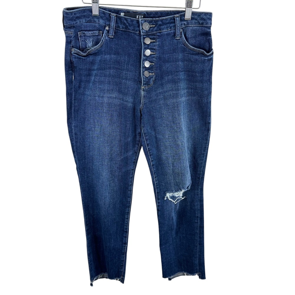 KUT From The Kloth Reese High Rise Fab Ab Ankle Straight Leg Jeans Button Fly‎ 8